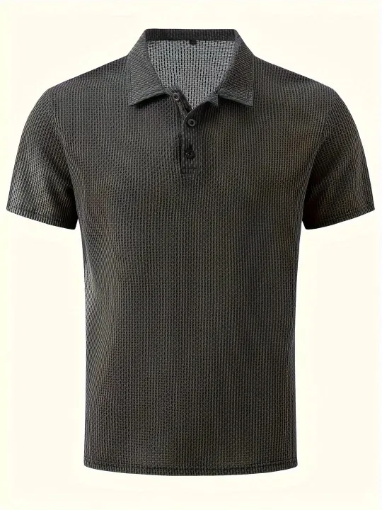 London%20Bridge%20-%20Bubble%20Texture%20Polo%20Shirt%20for%20Men%20-%20Charcoal%20-%20Image%202