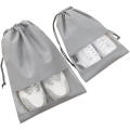 Pack of 10 Travel Shoes Storage bag with clear window non-woven with PVC Bag. 