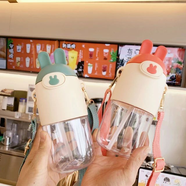 🐰 600ML Cute Bunny Cartoon Character Kids Water Bottle (Mix/Random colour)
