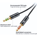 Double Pin Headphone Earphone Audio Splitter Mic And Speaker Divider Cable Adapter For Mobile Smart Phone PC Laptop - Jack Pin 3.5mm 4 Pole TRRS Male To Two Stereo 3 Pole TRS Female Converter. 