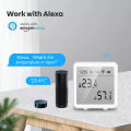 Wifi+Bluetooth Tuya Smart Temperature And Humidity Sensor Can Be Connected To Hotspots, With Alarm Function, Support Smart Life Time Monitor. 