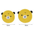 Coaster Anti-skid Cartoon Bear Hand-Woven Cotton Rope Placemat. 