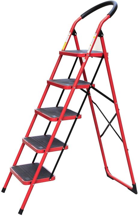5%20Steps%20Folding%20Ladder%20-%20Red%20-%20Image%202