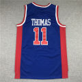 1988-89 Detroit Pistons 11 Isiah Thomas Blue M&N Swingman Jersey. 