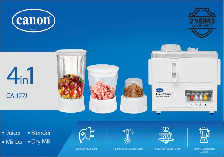 Canon 4 in 1 Juicer Blender Mincer Dry Mill CA-177J