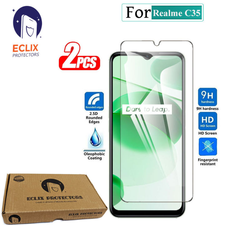 ECLIX PROTECTORS 2 Pcs Tempered Glass For Realme C35 Polish 2.5D Screen Protector For realmec35 - Transparent