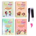 Magic Practice Copybook(4 BOOKS+10 INK REFILL+1 pen) , Magic Book For Montessori children Tracing Handwriting | First Learning Books for Kids | Preschool , Magic practice book. 