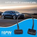 OBD2 Extension Cable 1Ft/30cm, OBD II Male to Female Flat Ribbon Extension Diagnostic Cord, 16pins OBD 2 Cable for Car Diagnostic Scanner. 