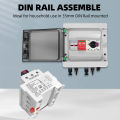 DC Solar Isolator Switch PV 1200V 32A 2P Din Rail Mounting Rotating Handle Disconnector For Solar Photovoltaic. 