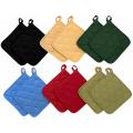 Pot Holders, Cotton, Heat Resistant, Kitchen Essential, Pot Holder Set Pack of 6 Pairs for Cooking and Baking with Hanging Loops. 