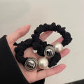 Low ball hair ornament pearl high-end head rope female high-end sense letter hair rope tie hair rubber band scrunchie headdress. 