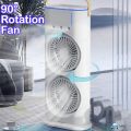 Rotating 4 In 1 Fan Air Cooler with Ice Remote Control with Humidifier & Night Light | Mist Fan Remote Control | RGB Lights | Mist Fan Portable Air Conditioner with Ice Tray | Cooling Fan | Water Spray Fan AC. 