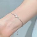 Elegant Flowers Bracelet For Women Y2K Sweet Girls Moon Cherry Blossom Bow Zircon Bracelets Luxury Designer Jewelry Gift. 
