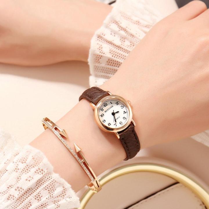 Women's Fashion White Small Watches 2021 Ulzzang Brand Ladies Quartz Wristwatch Simple Retr Montre Femme With Leather Band Clock