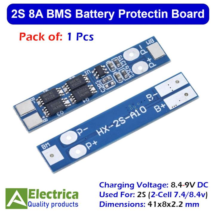2S 8A BMS Module 7.4v 8.4v Li-ion Battery Charger Protection Module HX-2S-A10  2s 8a bms by Electrica