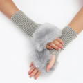 Plush Women gloves Elasticity Knitted Furry Half fingers mittens Fashion gloves for Outdoor Girls Women. 