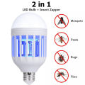 2 in 1 Mosquito Killer LED Light Bulb - Electronic Insect Bug Fly Zapper Lamp - Original Insects Killer LED Bulb - Screw Type LED Bulb Suitable for Indoor Outdoor Porch Backyard - Built In Trap Indoor Outdoor Insect Killer. 