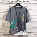 en Shirt Short-d Summer ide rand Loose rend Ins alf-d en's -shirt Summer op hes en's hing. 