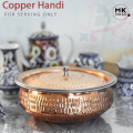 Copper Serving Handi | Shahi Copper Handi Serving Dish | Hammered Design with Steel Outer Layer – Available in Different Sizes, Real Copper Pot for Serving, Premium Tableware for Special Occasions" | Shahi  Dish. 