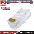 RJ45 Connector 100 pcs Crystal_ 8Pin RJ45 Modular Plug Rj-45 Network Cable Connector Adapter for Cat5 Cat5e Rj 45 Ethernet Cable Plugs Head. 