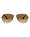 Ray-Ban Aviator Metal Polished Gunmetal Frame Light Brown Gradient Lenses-RB3025-004/51-62. 