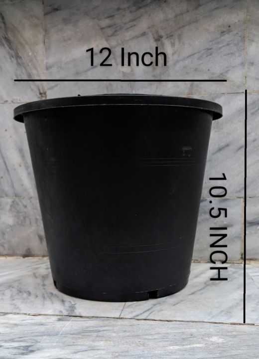 Plastic Pots 12inch for Plants and Flowers - Pack of 2,4,6,8,10,12