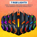 RGB Optical Gaming Mouse with FREE Mouse Pad | Wired USB Computer Mouse for PC & Laptop | 7 Color Breathing LED Lights | High Speed Scrolling Mouse for Minecraft & Office Work | Ergonomic Design - One Click-Pick. 