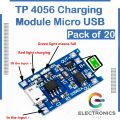 TP 4056 Charging Module | 1A 18650 Lithium battery Charger Module Micro USB | TP-4056 Type C IC Module With Battery Protection BMS - 3.7V. 