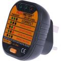 PEAKMETER PM6860ER UK Plug 230V Automatic Electric Socket Tester Diagnostic-Tool Neutral Live Earth Wire Testing RCD Test. 
