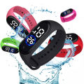 Pack of 2 Stylish M3 M4 Touch Black and White LED Smart Sports Digital Bracelet Waterproof Hand Watch Best Band for Boys Kids Children Girls Ladies Women Men as Birthday Gift. 