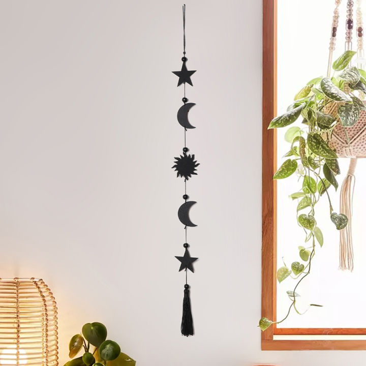Black Wooden Moon Phase Wall Hanging Moon Decor Boho Home Decor ROOM Decoration Moon Garland Bedroom Living Room Nursery Gift