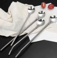 New 4pcs Stainless steel spoon Korean-style extended meal spoon long handle stirring spoon tableware adult household student meal spoon custom. 
