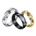 Custom Rings Engraved With Your Name Text Signature Handwriting Men Lady Uni Stainless Steel Titanium Ring. 