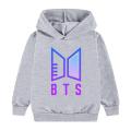 New Style BTS Printed Kids Hoodie Unisex Loose Cotton Tops Boys Girls Korean Fashion Long Sleeve Sweatshirt. 