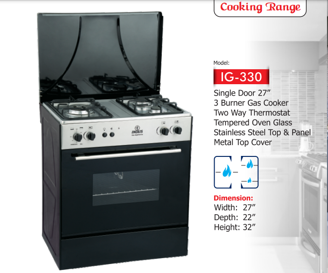 Indus%203%20Burner%20Gas%20Cooking%20Range%20With%20Baking%20Oven%20IG-330%20-%20Black%20-%20Image%202