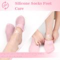 1-Pair Silicone Moisturizing Socks, Soft Silicone Socks For Cracked Feet Women And Men Foot Moisturiser Socks Foot Spa Pedicure Silicone Gel Socks For Cracked Feet Dry Skins Calluses. 