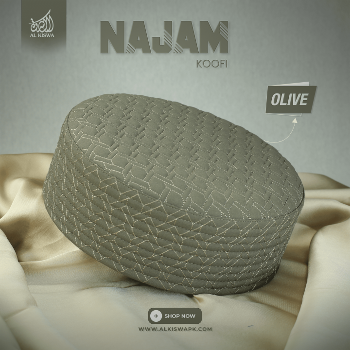 prayer cap islamic cap namaz topi hat Najam koofi olive