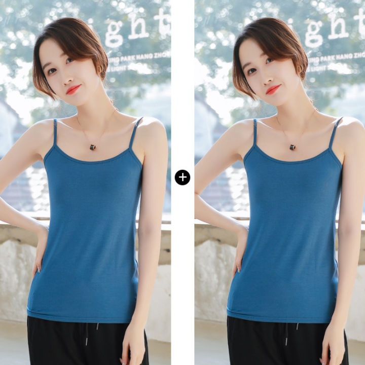 Camisole%20Women's%20Outer%20Wear%20Underwear%20Sleeveless%20Top%20All-Matching%20Modal%20Black%20and%20White%20Camisole%20Female%20Student%20Inner%20Wear%20-%20Image%205