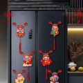 High-end 3D God of Wealth Fridge Stickers Cartoon Self-adhesive Shaking Head God Pendant Chinese Style Spring Festival Magnet New Year Gift. 