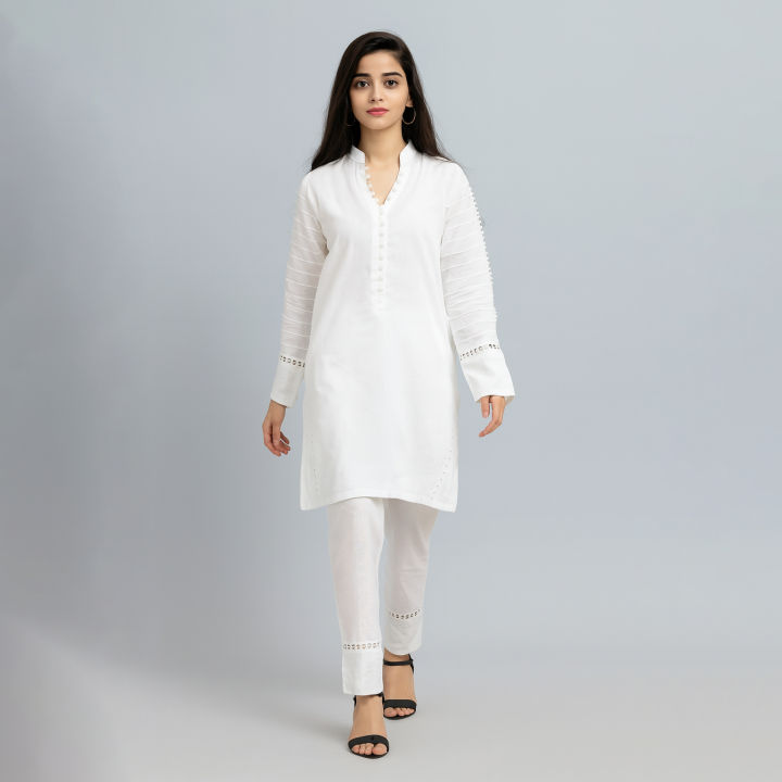 Stylish Solid CO-ORD unStitched 2pc Dresses for Women and Girls, Trendy and Affordable Ready to Wear Outfits in Shalwar Kameez