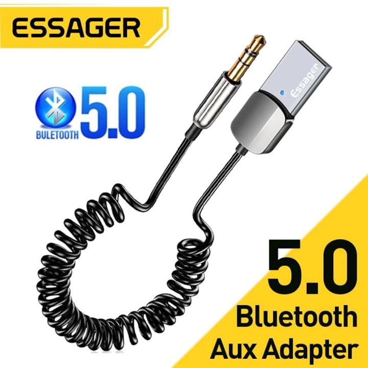 Essager Wireless Essager 5.0 Receiver Adapter Car Speaker 3.5mm Aux Audio Music for Car Bluetooth Receiver