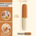 Stainless Steel 2 in 1 Fruit cutting Knife with Peeler For Peeling and Cutting, Outdoor Picnic Tool, Kitchen Gadget. 