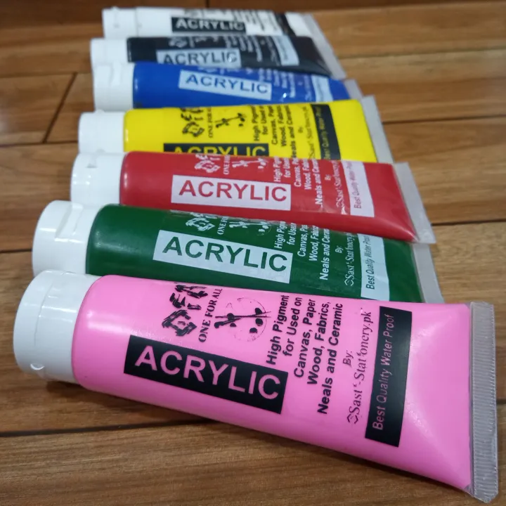 Acrylic%20Color%20Paints%2075%20ml%20Tube%207%20Color%20Set%20White,%20Black,%20Red,%20Yellow,%20Pink,%20Green%20&%20Blue%20Color%20Art%20#%20OFADM-AC%20Tube-WBRYPGB-5PC-006%20-%20Image%204