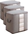 PACK 3  Folding Storage Bag Closet Organizer home portable space saver large capacity with Clear Window, Reinforced handle Waterproof Closet Cloth Box for Wardrobe Pillow Quilt Bedding dual Zipper Bag Camping Equipment Travel bin topsky storage boxes. 