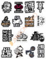 10 Pcs Bike New Black and White Funky Stickers Pack for Laptop Desk Phone DIY Stickers - JangoMango Store. 