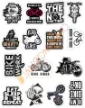 10 Pcs Bike New Black and White Funky Stickers Pack for Laptop Desk Phone DIY Stickers - JangoMango Store. 