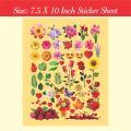 FLOWERS TRANSPARENT PRINTED STICKERS SHEETS FOR RESIN ART  (SINGLE & Pack of 2). 