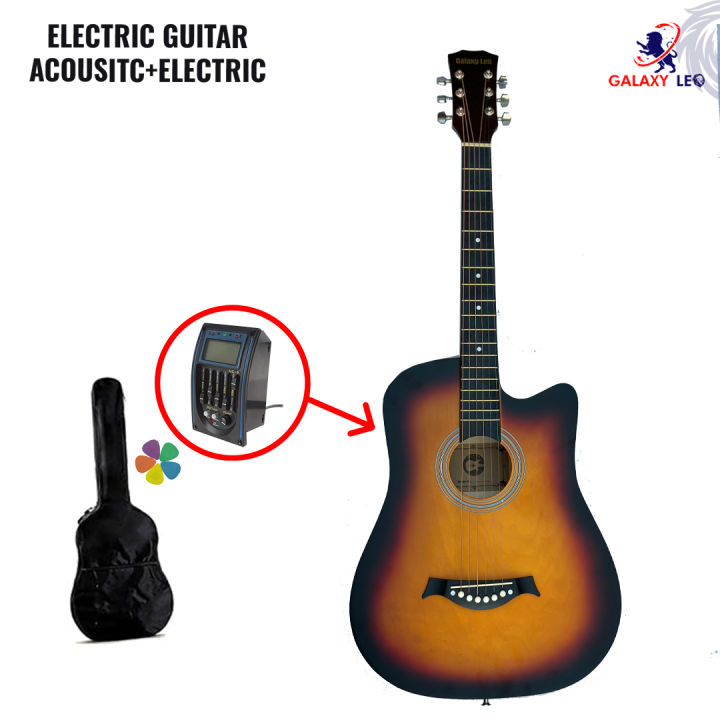Semi Acoustic Guitar - Original Galaxy Leo - With Free Bag Accessories - Acoustic + Electric Guitar