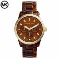 Michael Kors Mother Of Pearl Dial Tortoise shell Acrylic Strep Watch For Women MK-5038. 