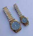 Silver & Gold Stainless Steel Couple Watches. 